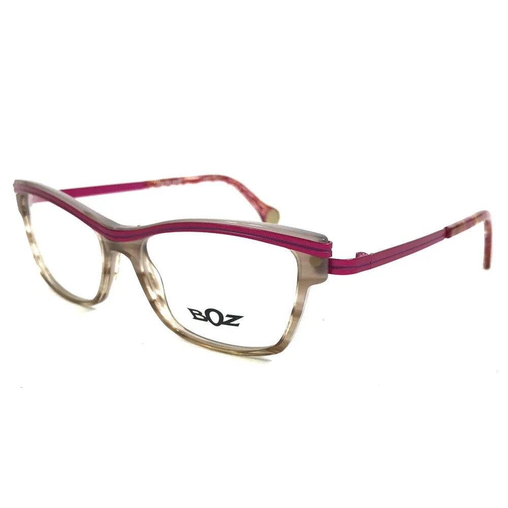 BOZ Eyeglasses Frames WOODY 8780 Brown Pink Purple Striped Tortoise 53-15.5-135